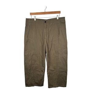 Roucha Paya Denim Barrel‎ Jeans Wide Leg Denim Canvas Baggy Size C Olive Green